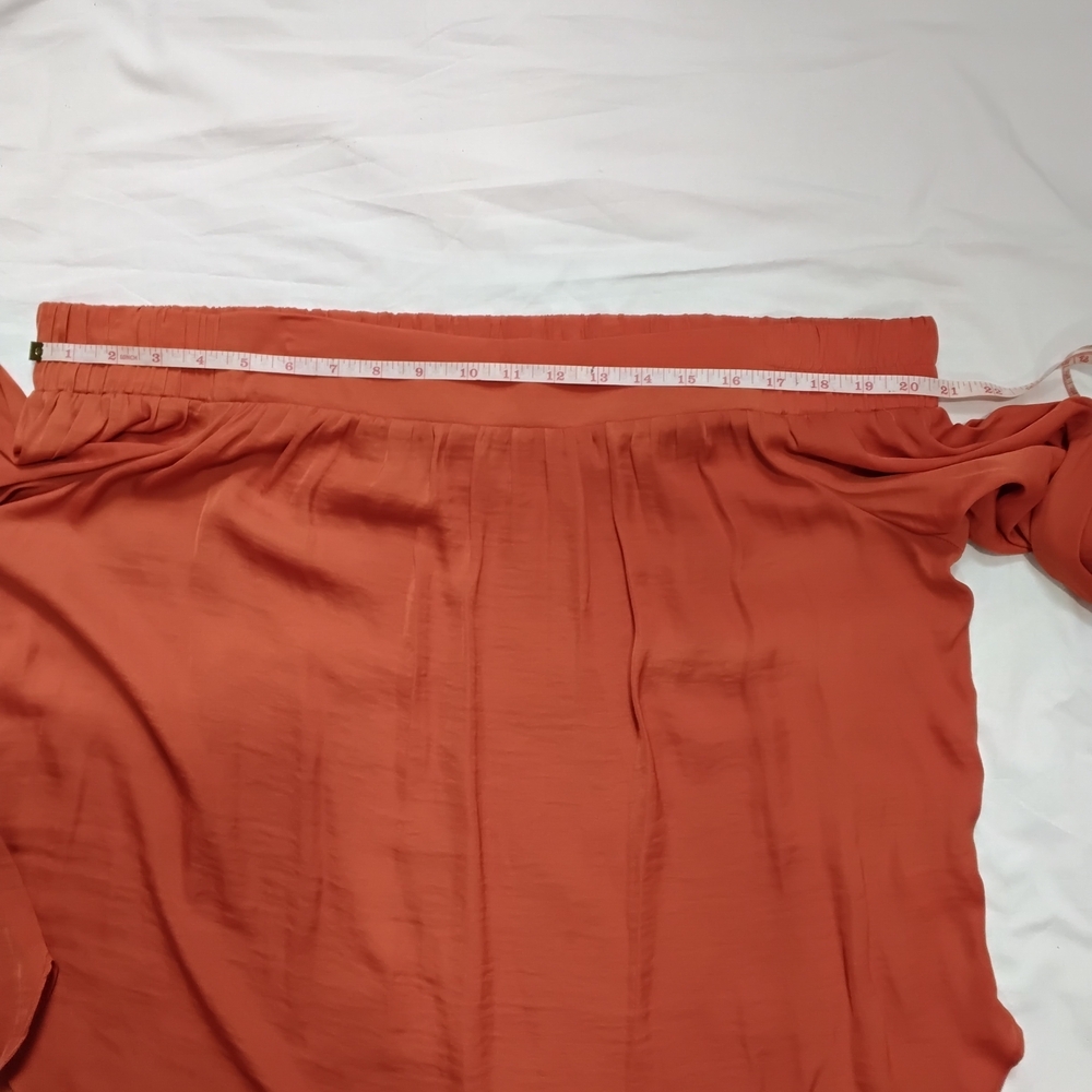 BISOU BISOUWomen's Off-Shoulder Orange Skirt SIZE XL - Picture 5 of 8